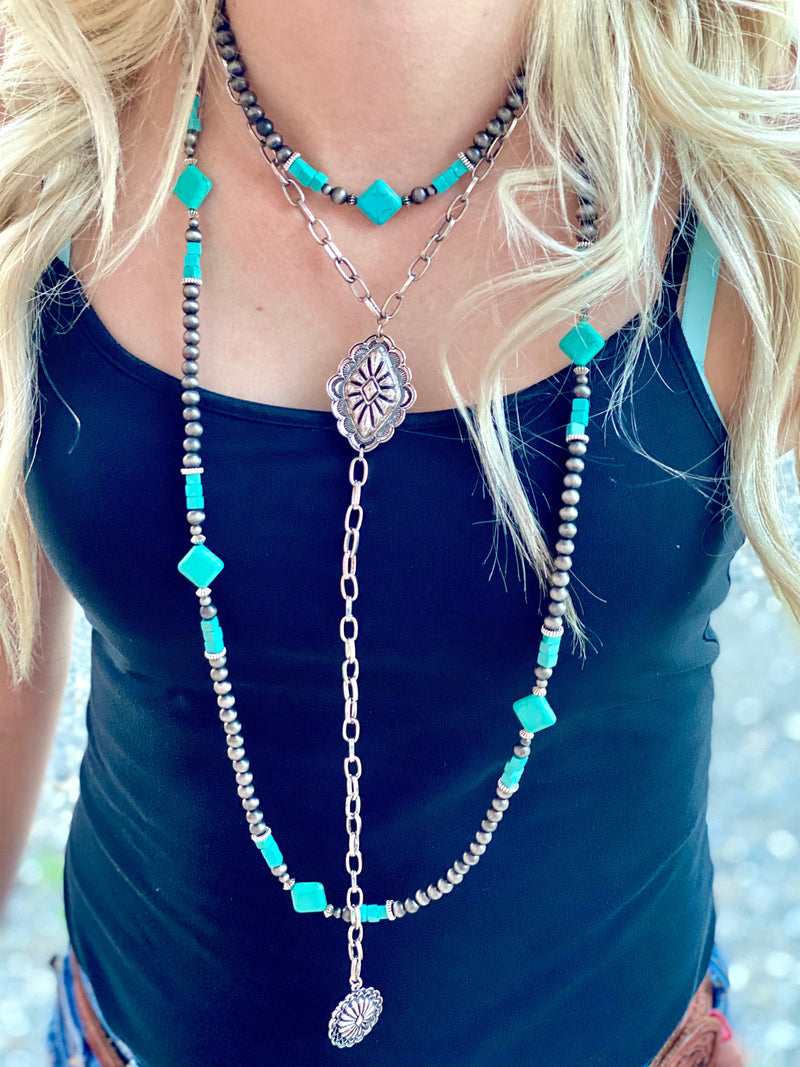 Shop Envi Me Necklaces The Turquoise Diamond Necklace