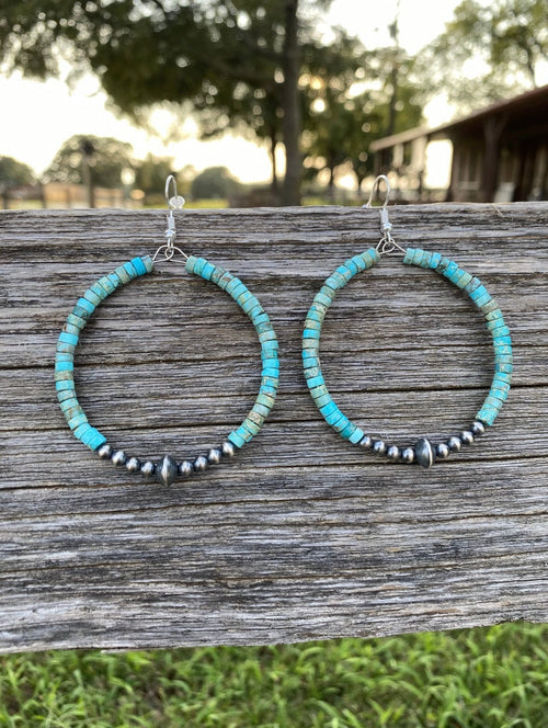 Shop Envi Me Earrings Turquoise The Turquoise Navajo Pearl Hoop Bead Earring