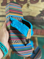 Yellow Box Footwear The Turquoise Serape Cheetah Summer Flip Flop Sandal