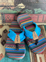 Yellow Box Footwear The Turquoise Serape Cheetah Summer Flip Flop Sandal