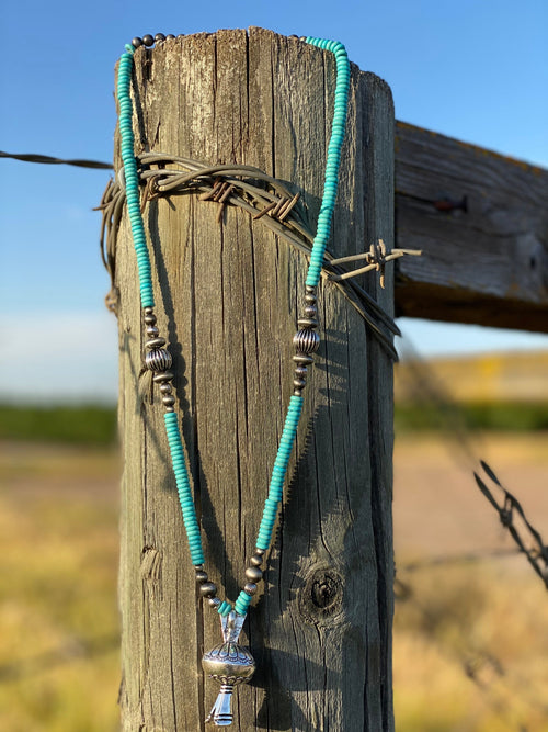 Shop Envi Me Necklaces The Turquoise Silver Blossom Necklace