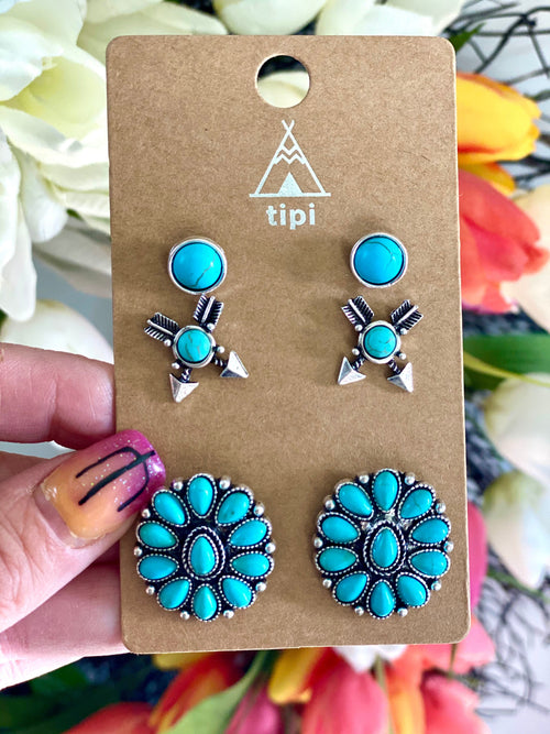 Shop Envi Me Earrings Silver The Turquoise Studs Earring Set