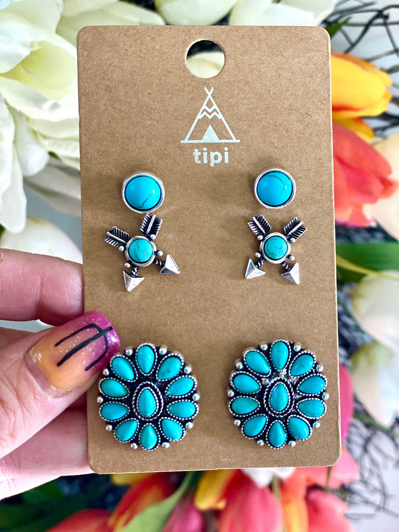 Shop Envi Me Earrings Silver The Turquoise Studs Earring Set