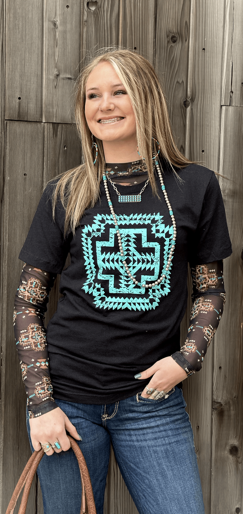 Shop Envi Me It's T-shirt Kinda Day The Turquoise Tabba Tribal Tee