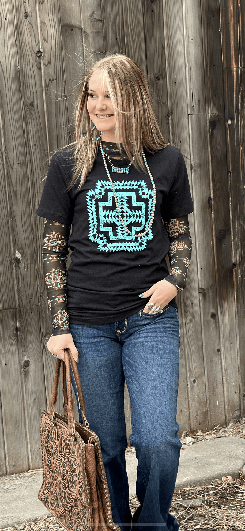 Shop Envi Me It's T-shirt Kinda Day The Turquoise Tabba Tribal Tee