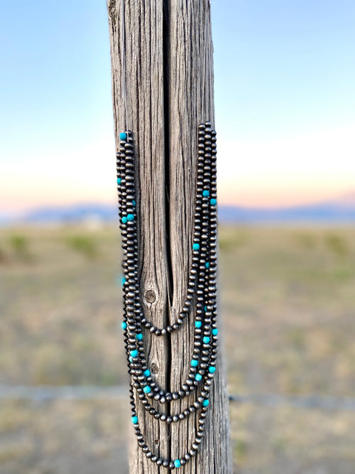 Shop Envi Me Necklaces Turquoise on Silver The Turquoise Tulsa Navajo Pearl Necklace