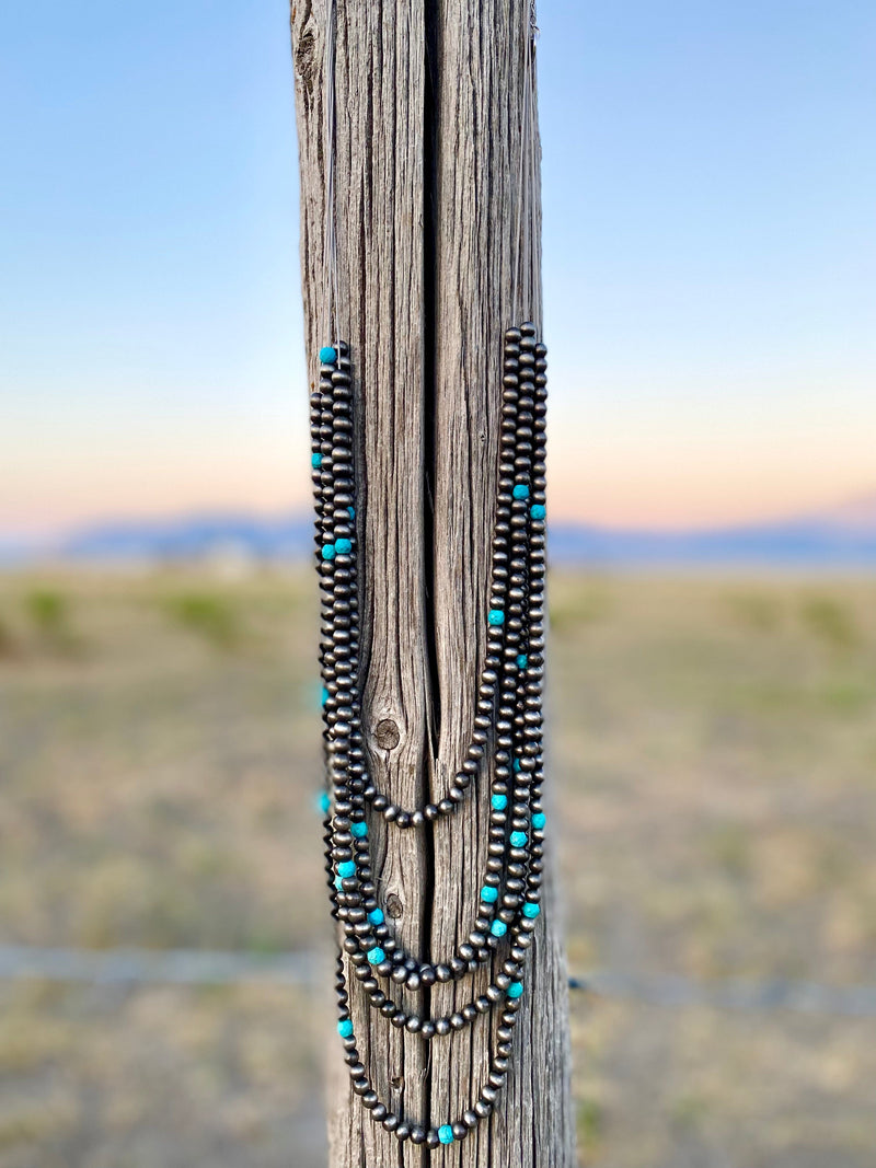 Shop Envi Me Necklaces Turquoise on Silver The Turquoise Tulsa Navajo Pearl Necklace