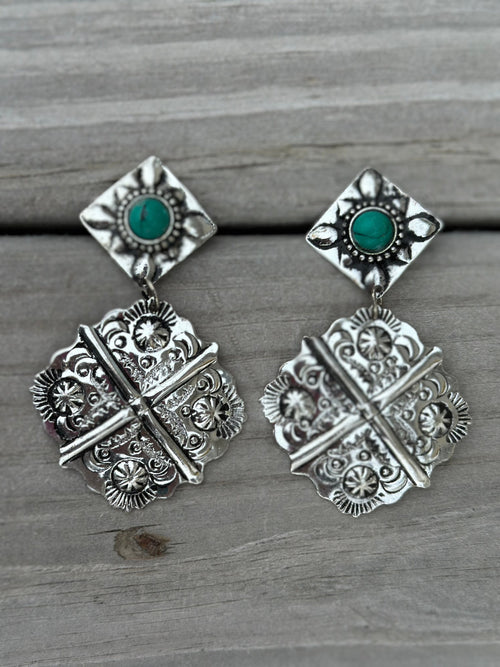 Shop Envi Me earrings The Vintage Silver & Turquoise Southwest Earrings