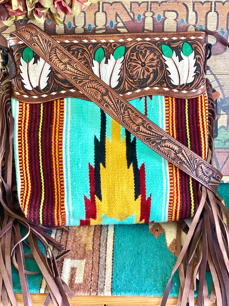 Shop Envi Me Arm Candy Multi The West Of Feather Navajo Wool Fringe Bag