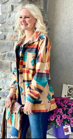 Shop Envi Me Cardigans and Kimonos The West of Guadeloupe Aztec Shacket