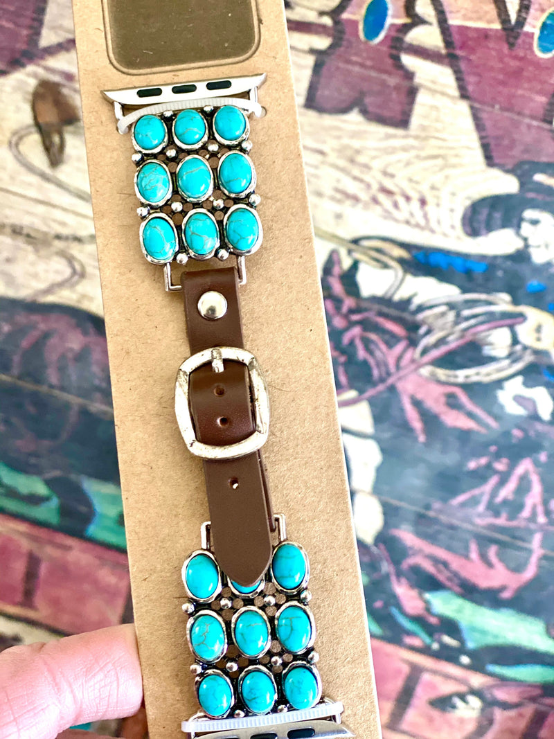 Shop Envi Me Turquoise Concho 42 - 44 The Western Apple Watch Bands🤠