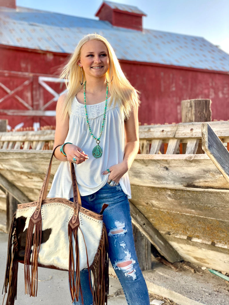 Shop Envi Me Tops and Tunics The White Crochet Tank Top🏖