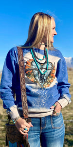 Shop Envi Me Cardigans and Kimonos The Wild Love Longhorn Bleached Sweatshirt