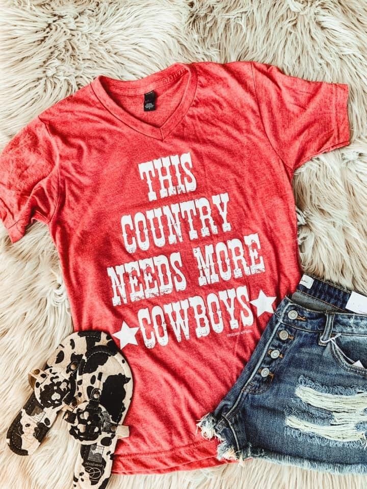 Shop Envi Me It's T-shirt Kinda Day This Country Needs More Cowboys Red Tee